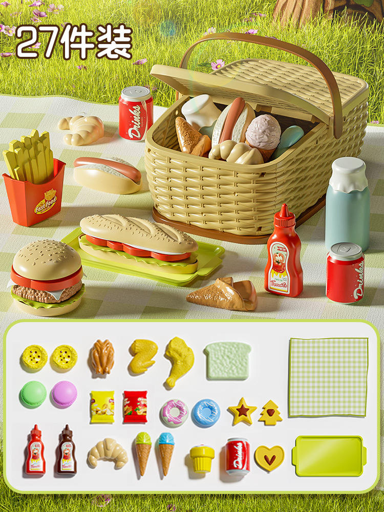 Ensemble 27 pièces panier pique-nique + tapis