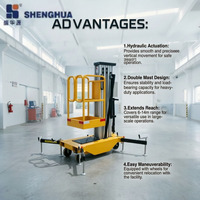 Plateforme de travail élévatrice verticale électrique à entraînement hydraulique en alliage d'aluminium de haute qualité, hauteur 4-10m, taille de table 0.67x0.66m