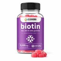 Complément alimentaire personnalisé OEM ODM sous marque privée : Gommes de biotine pour cheveux, peau et ongles 10000 mcg, conformité GMP et support de documentation