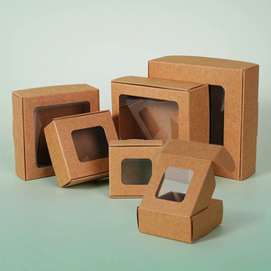 Caixas de Presente de Papel Kraft com Janela Transparente, Embalagem Ecológica Reciclável para Pequenos Presentes, Joias, Lembrancinhas de Festa - Product Image 6