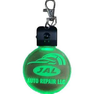 לוגו מותאם אישית מחזיק מפתחות אקרילי Led מחזיקי מפתחות מוארים טבעת מפתח זוהרת בחושך