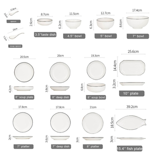 Juego de <span class=keywords><strong>Vajilla</strong></span> de Cerámica Blanca de 13 Piezas, Juego de Platos y Tazones de Porcelana, Platos de Cerámica para Servir, <span class=keywords><strong>Vajilla</strong></span> para Restaurante - Product Image 2