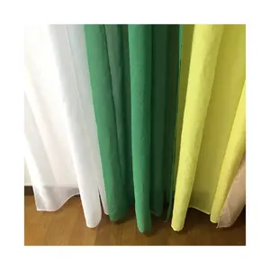 Colorful Plain Wholesale Blackout 100% Polyester Solid Fabric Roll Voile Sheer Curtains For Window