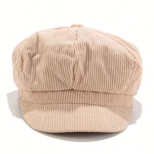 Casquette octogonale à 8 panneaux pour femme, style vintage, type newsboy, casquette de boulanger, béret à visière, casquette plate, chaude - Product Image 4