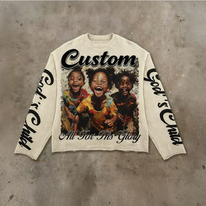 Sweat-shirt à col rond en molleton surdimensionné de style streetwear, avec <span class=keywords><strong>impression</strong></span> graphique personnalisée <span class=keywords><strong>sur</strong></span> toute la surface, motif vintage portrait, OEM ODM - Product Image 3