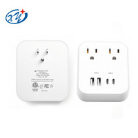 Adaptateur secteur compact multi-ports US avec prise AC, USB-C et 2 ports USB-A, solution de charge pour la maison et les voyages, 10A