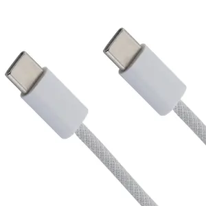 Nylon 2m USB C to USB C Charger Cable 60W PD Fast Charging Type-C Data Cables for iPhone 15 Samsung Macbook