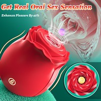 10-stufig Einstellbarer Ultra-Leiser Umweltfreundlicher Rosen-Vibrator IPX7 Wasserdicht USB-Aufladbar 40 DB Klitoris G-Punkt Saugvibrator