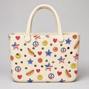 Custom Printing Durable Lightweight EVA Tote Bag Waterproof Beach Bag Full Pattern Logo <b>Large</b> Capacity OEM Wholesale Shopping - Product Image 6