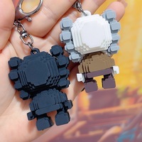 Blocs de construction chauds dessin animé ours poupée porte-clés mignon couple bijoux clé pendentif sac pendentif poupée porte-clés
