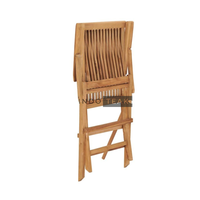 Ensemble de chaises pliantes d'extérieur Zahra, table en teck massif - Confort durable, style farmhouse, villa, jardin, salle à manger, parc, hôtel, usage moderne