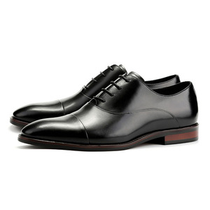 Oxford Lace-up Embroidered Toe Men's Casual Business Formal Wedding Shoes Genuine Leather Upper Anti-Slip Rubber <b>Insole</b> All - Product Image 1