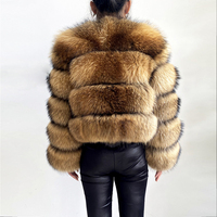 Grande Promotion: Manteau en Vraie Fourrure Naturelle de Raton Laveur, Vêtement d'Extérieur Épais et Chaud pour l'Hiver