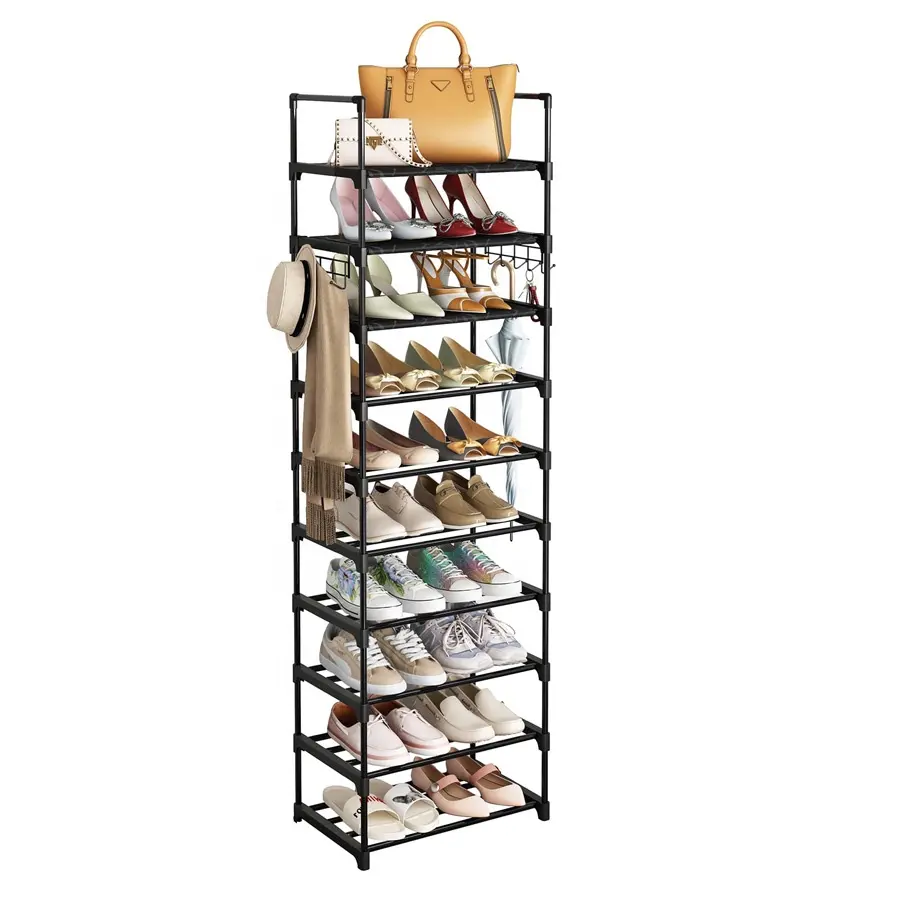 Organisateur de chaussures haut à 10 niveaux stockage de chaussures étagère à chaussures de grande capacité pour entrée chambre couloir