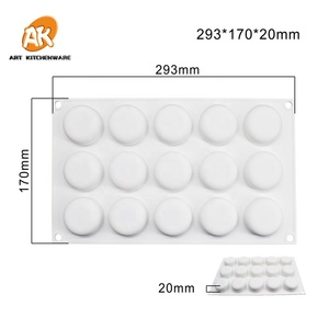 Stampo in Silicone AK con 15 Cavità a Forma Oblata <span class=keywords><strong>per</strong></span> Gelato, Cioccolato, <span class=keywords><strong>Candele</strong></span>, Torte e Sapone - Product Image 3