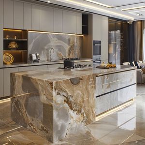 Customized Luxury Kitchen Design Furniture Cabinets Islands Kitchen Cupboards Modern Wooden Kitchen Cabinets - Product Image 3