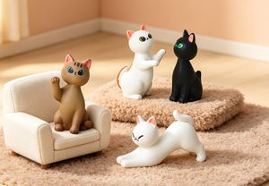 Figura de Gato de Diseño Moderno, Minimalista, en Pose de Saludo y Estiramiento, Amuleto de la Suerte, Regalo para Amantes de los Animales, Juguete para Niños, Venta al Por Mayor - Product Image 4