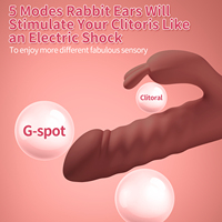 Beheizter Stoß-Vibrator in Hasenform für Klitoris- und G-Punkt-Stimulation mit 3 Geschwindigkeiten, 10 Vibrationsmodi, IPX6 Wasserdicht, für Erwachsene