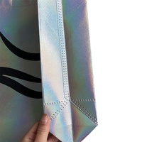 Sac à ultrasons non tissé Vente en gros Sac à provisions réutilisable hologramme étanche perle argent laminé non tissé avec logo imprimé
