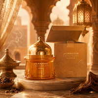 Pot à Bakhoor de Luxe 200ml en Verre, Pot à Bakhoor Personnalisable en Verre Rouge Style Arabe, Pot à Poudre Parfumée, Fournisseur d'Étiquettes Privées