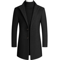 Nouveau manteau trench mi-long en laine épaisse pour homme automne/hiver