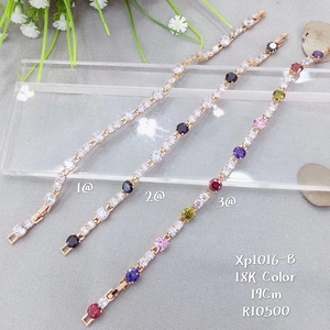 เครื่องประดับแฟชั่นซูปิงปี 2020 สีทอง 18k ประดับด้วยหินหลากสี ตัวล็อคนาฬิกาแบบเรียบง่าย สร้อยข้อมือสำหรับสาวๆ - Product Image 4