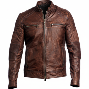 เสื้อแจ็กเก็ตหนังแท้แฟชั่นใหม่ล่าสุดของ2024เสื้อแจ็คเก็ตหนังแฟชั่นสำหรับผู้ชายน้ำหนักเบามีบริการ OEM - Product Image 1