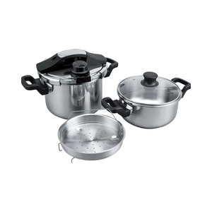 4 + 6L Offre Spéciale SUS304/201 en acier inoxydable Autocuiseur deuxième réglage de la pression 60-100kpa pour cuisinière à gaz et électrique OEM - Product Image 1
