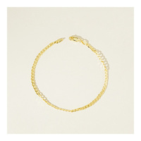Bracciale da Uomo in Argento Sterling S925, Catena Floreale da 3mm Placcata in Rodio, Stile Hip Hop per Feste e Regali