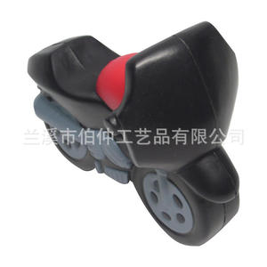 Jouet moto en plastique en forme de dessin animé, noir, souple, jouet promotionnel pour enfants - Product Image 1