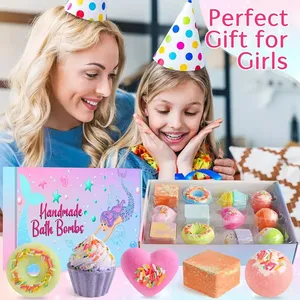 Venta al por mayor de aceite esencial de prensa de colores de etiqueta privada hecho a mano Spa vegano natural diferentes formas Fizzy bombas de baño orgánicas conjunto de regalo - Product Image 5