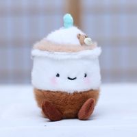 Porte-clés Boba Bubble Tea 12 cm, Peluche Fruitée Moelleuse, Pendentif de Sac, Porte-clés Tasse de Thé au Lait/Café, Peluche Boba