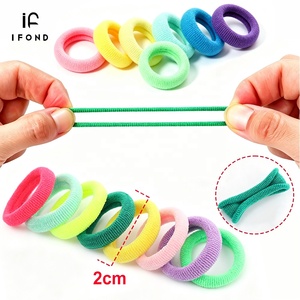 IFOND - Bandas Elásticas para el Cabello para Niños, Sin Costuras, <span class=keywords><strong>de</strong></span> Felpa, 2 cm, Paquete <span class=keywords><strong>de</strong></span> 100 Unidades, Colores Pastel, Lazos Suaves para Cabello Fino, OEM ODM - Product Image 3