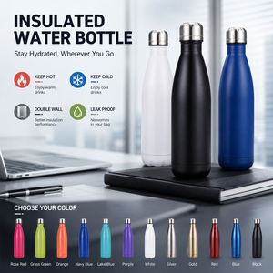 Bouteille d'eau isotherme en acier inoxydable à double paroi de 500 ml pour le sport, avec logo personnalisé – Cadeau d'affaires promotionnel - Product Image 2