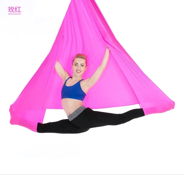 Supporto per altalena per amaca da Yoga aerea a bassa elasticità con letto di Yoga volante in tessuto di seta all'ingrosso
