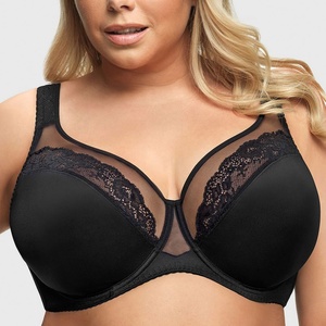 Sujetador OuYaan Negro Sólido Sin Costuras, Talla Grande, Para <span class=keywords><strong>Mujer</strong></span> con Pechos Grandes, Copa Delgada, Sin Varillas, Push-Up - Product Image 4