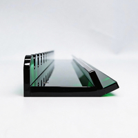 Règle de Mahjong en Acrylique Vert Effet Écaille de Tortue, Style Vague Magnétique Transparent, Lot de 4 pour le Divertissement