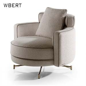 WBERT Fauteuil canapé italien moderne et léger en tissu de luxe-Fauteuil avec accoudoir pour balcon ou salon - Product Image 2