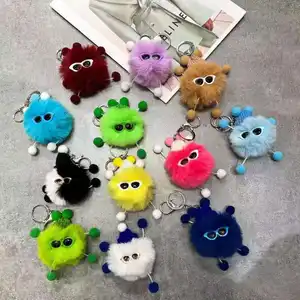 Nuovo imitazione Rex pelliccia di coniglio piccola palla di carbone ciondolo in peluche bella auto portachiavi borsa ciondolo ciondolo cellulare portachiavi in peluche