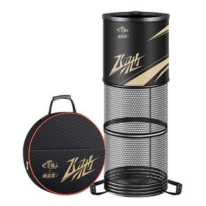 Nasse de pêche ronde pliable avec filet en polyéthylène à séchage rapide et anti-accrocs pour la pêche en fosse noire - Product Image 3