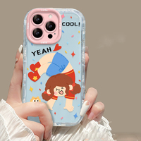 Coque de téléphone portable en TPU souple effet gelée avec impression photo Cool Happy Relax Girl pour iPhone 12 13 14 15 16 17 Pro Max