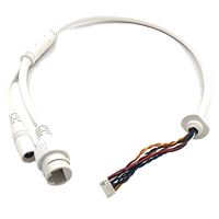 Arnés de Cableado para Cámara CCTV, Conector RJ45 DC de 10 Pines, IP67 Impermeable, Aislamiento de PVC, Cobre Estañado, Cable de Red de 350 mm