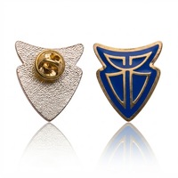 Maßgefertigtes Shibo-Schild-Emblem aus Hartemaille für Blau-Gold-Plattiertes T-Buchstaben-Abzeichen Antikes Organisations-Gedenkmetall-Emblem