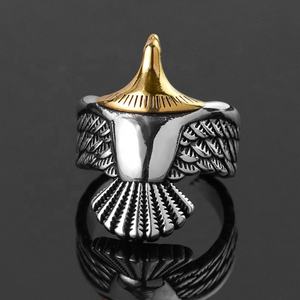 Conjuntos de Joyería de Acero Inoxidable Dorado con Brazaletes y Anillos con Diseño de Águila, Venta al por Mayor de Fábrica - Product Image 3