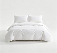 Ensemble de linge de lit d'hôtel en coton blanc luxueux avec housse de couette, drap plat et taies d'oreiller, taille King Queen