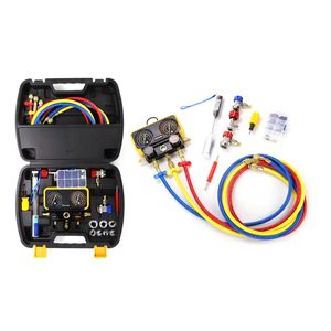 2S60A रेफ्रिजरेशन किट AC मैनिफोल्ड गेज सेट ब्रास <span class=keywords><strong>R134A</strong></span> ऑटो सर्विस किट - Product Image 2