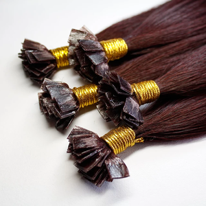 Jasmine Beauty Wholesale Pre-bonded Italian Keratin Flat Tip Hair Extension Double Drawn Virgin <b>Russian</b> RemyHuman Hair Extension - Product Image 4