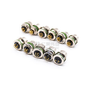 สายเคเบิลติดตั้งบนแผงวงจรพิมพ์ M12 แบบกันน้ำ ชนิดตัวเมียแบบติดตั้งบนแผงโลหะ ประเภท A B D X 4 ขา 4p 8 ขา 2 12 17 ขั้ว นิ้ว 17 ขา แบบ A B สำหรับจ่ายไฟ - Product Image 3