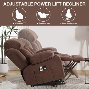VANBOW 350LBS Recliner 8 Points <strong>Massage</strong>+<strong>heated</strong> Portable Chair Lifts For Elderly With Cup Holder - Product Image 3