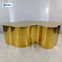 Table d'appoint moderne et contemporaine en acier inoxydable, tables basses consoles en métal, fourniture directe du fabricant